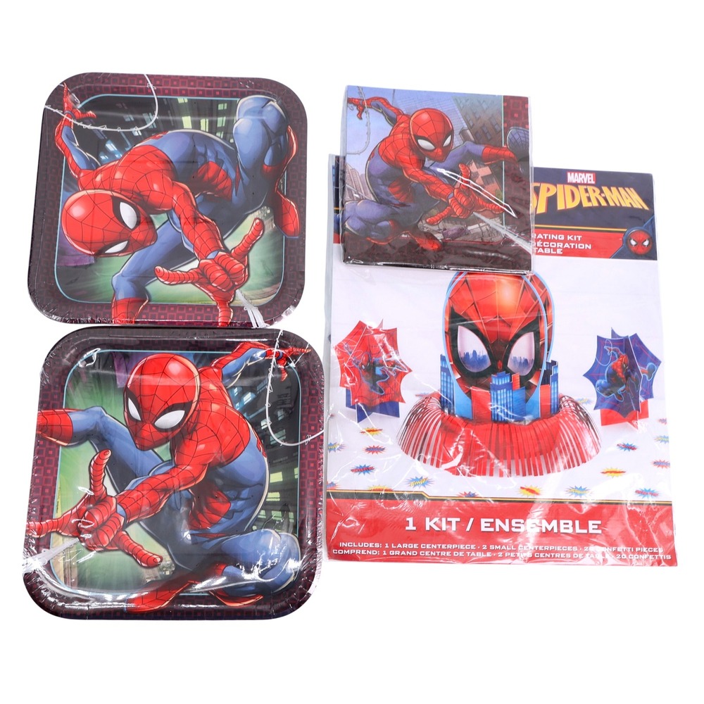 Marvel Spider-Man Birthday Party Supplies Plates Napkins Centerpiece Decorations
